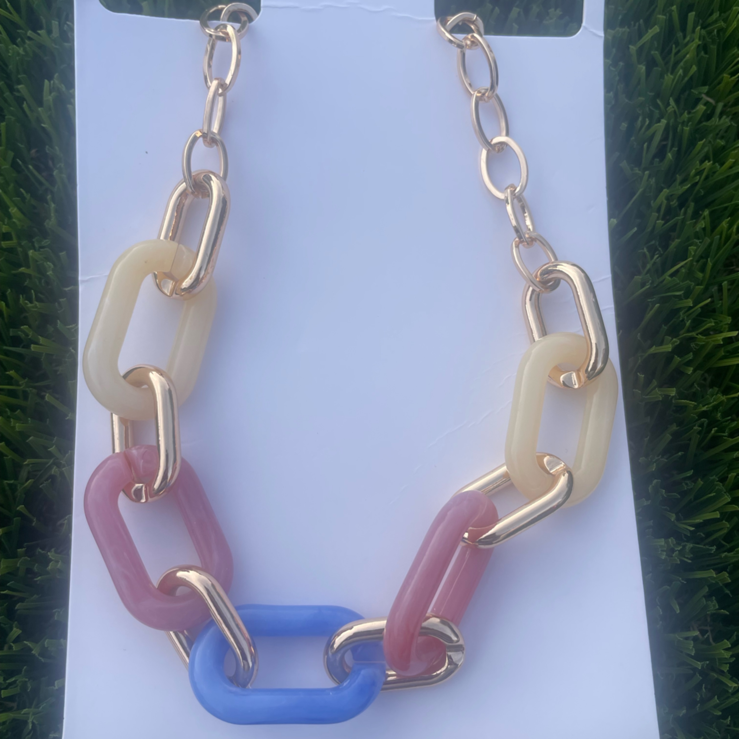 Multicolor Chain Link Necklace